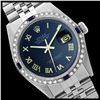 Image 1 : Rolex Men's Stainless Steel, QuickSet, Roman Dial with Diam/Sapphire Bezel