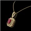 Image 3 : 7.18 ctw Certified Ruby & Diamond Victorian Necklace 14K Yellow Gold - REF-172F8M