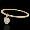 Image 2 : 3.50 ctw Eternity Micro Pave Diamond Eternity Bangle 14k Yellow Gold - REF-259X6A