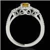 Image 2 : 1.38 ctw Certified SI/I Fancy Intense Yellow Diamond Ring 10k White Gold - REF-188Y2X