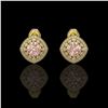 Image 1 : 4.19 ctw Morganite & Diamond Victorian Earrings 14K Yellow Gold - REF-142Y8X