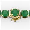 Image 1 : 46 ctw Emerald & Micro Pave Diamond Bracelet 14k Yellow Gold - REF-345X5A