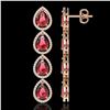 Image 2 : 10.48 ctw Tourmaline & Diamond Micro Pave Halo Earrings 10k Rose Gold - REF-281H8R