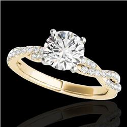 1.25 ctw Certified Diamond Solitaire Ring 10k Yellow Gold - REF-190R9K