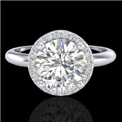 2.20 ctw Micro Pave VS/SI Diamond Ring Designer 18k White Gold - REF-834H5R