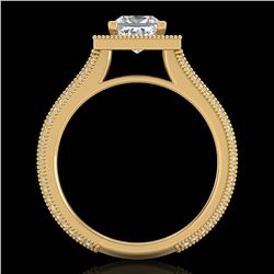 2 ctw Princess VS/SI Diamond Solitaire Micro Pave Ring 18k Yellow Gold - REF-472M8G