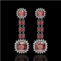 18.38 ctw Tourmaline & Diamond Earrings 14K White Gold - REF-435G5W