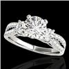 Image 1 : 1.5 ctw Certified Diamond 3 Stone Ring 10k White Gold - REF-204F5M