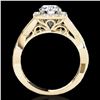 Image 2 : 2 ctw Certified Diamond Solitaire Halo Ring 10k Yellow Gold - REF-259N3F