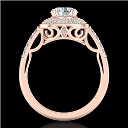 1.7 ctw VS/SI Diamond Solitaire Art Deco Ring 18k Rose Gold - REF-436K4Y