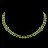 Image 1 : 38.1 ctw Peridot & Diamond Necklace 14K White Gold - REF-454W5H