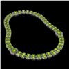 Image 2 : 38.1 ctw Peridot & Diamond Necklace 14K White Gold - REF-454W5H