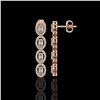 Image 2 : 3.84 ctw Oval Cut Diamond Micro Pave Earrings 18K Rose Gold - REF-334W6H