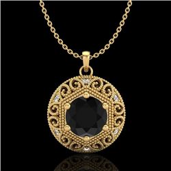 1.11 ctw Fancy Black Diamond Art Deco Stud Necklace 18k Yellow Gold - REF-87G3W
