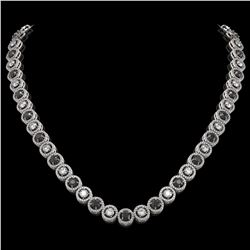 20.35 ctw Black & Diamond Micro Pave Necklace 18K White Gold - REF-1302N5F