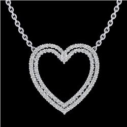 2 ctw VS/SI Diamond Heart Halo Designer Necklace 14k White Gold - REF-134A8N