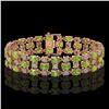 Image 1 : 15.64 ctw Peridot & Diamond Row Bracelet 10K Rose Gold - REF-209X3A