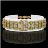 Image 2 : 15.64 ctw Peridot & Diamond Row Bracelet 10K Rose Gold - REF-209X3A