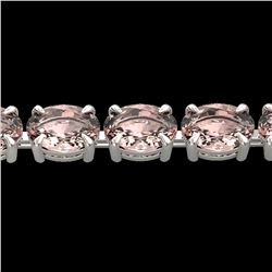 23 ctw Morganite Eternity Designer Bracelet 14k White Gold - REF-232X8A