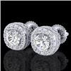 Image 1 : 1.69 ctw VS/SI Diamond Solitaire Art Deco Stud Earrings 18k White Gold - REF-263H6R