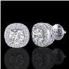 Image 2 : 1.69 ctw VS/SI Diamond Solitaire Art Deco Stud Earrings 18k White Gold - REF-263H6R