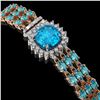 Image 2 : 29.89 ctw Swiss Topaz & Diamond Bracelet 14K Rose Gold - REF-281H8R