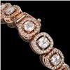 Image 3 : 8.83 ctw Cushion Cut Diamond Micro Pave Bracelet 18K Rose Gold - REF-770A8N