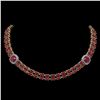 Image 1 : 43.97 ctw Ruby & Diamond Necklace 14K Yellow Gold - REF-527G3W