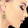 Image 3 : 12.1 ctw Morganite & Diamond Victorian Earrings 14K Yellow Gold - REF-410K4Y