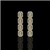 Image 1 : 3.84 ctw Emerald Cut Diamond Micro Pave Earrings 18K Yellow Gold - REF-459F8M