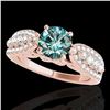 Image 1 : 2 ctw SI Certified Fancy Blue Diamond Solitaire Ring 10k Rose Gold - REF-190N9F