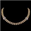 Image 1 : 37.49 ctw Morganite & Diamond Necklace 14K Yellow Gold - REF-527N3F