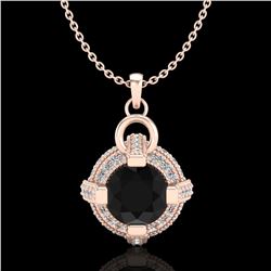 1.57 ctw Fancy Black Diamond Micro Pave Stud Necklace 18k Rose Gold - REF-118R2K