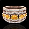 Image 1 : 2.25 ctw Citrine & Micro Pave VS/SI Diamond Designer Ring 10k Rose Gold - REF-81K8Y