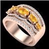 Image 2 : 2.25 ctw Citrine & Micro Pave VS/SI Diamond Designer Ring 10k Rose Gold - REF-81K8Y