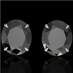 18 ctw Black Diamond Designer Stud Earrings 14k Rose Gold - REF-381N8F