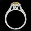 Image 2 : 1.4 ctw Certified SI/I Fancy Intense Yellow Diamond Ring 10k White Gold - REF-190G9W