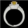 Image 2 : 1.85 ctw Certified SI/I Fancy Intense Yellow Diamond Ring 10k White Gold - REF-211A4N