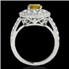 Image 2 : 2.09 ctw Certified SI/I Fancy Intense Yellow Diamond Ring 10k White Gold - REF-231F8M