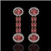 Image 1 : 8.69 ctw Tourmaline & Diamond Earrings 14K Rose Gold - REF-227H3R