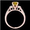 Image 2 : 1.75 ctw SI/I Fancy Intense Yellow Diamond 3 Stone Ring 10k Rose Gold - REF-244K3Y