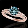 Image 1 : 1.2 ctw SI Certified Fancy Blue Diamond Solitaire Ring 10k Rose Gold - REF-135X2A