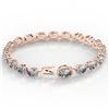 Image 3 : 26 ctw Aquamarine & VS/SI Diamond Eternity Micro Bracelet 14k Rose Gold - REF-285W3H