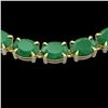 Image 1 : 68 ctw Emerald Eternity Designer Necklace 14k Yellow Gold - REF-418H2R