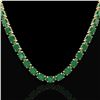 Image 2 : 68 ctw Emerald Eternity Designer Necklace 14k Yellow Gold - REF-418H2R