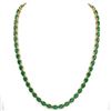 Image 3 : 68 ctw Emerald Eternity Designer Necklace 14k Yellow Gold - REF-418H2R