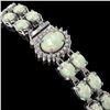 Image 2 : 13.69 ctw Opal & Diamond Bracelet 14K White Gold - REF-263F6M