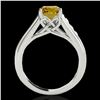 Image 2 : 1.5 ctw Certified SI/I Fancy Intense Yellow Diamond Ring 10k White Gold - REF-204W5H