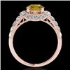 Image 2 : 1.75 ctw Certified SI/I Fancy Intense Yellow Diamond Ring 10k Rose Gold - REF-204M5G