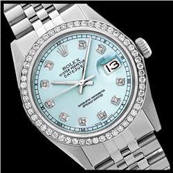 Rolex Men's Stainless Steel, QuickSet, Diamond Dial & Diamond Bezel